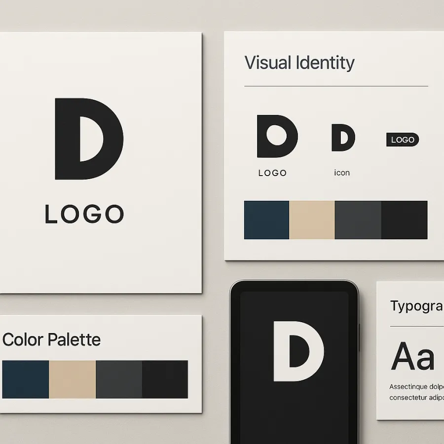 Visual identity system with logo and colors