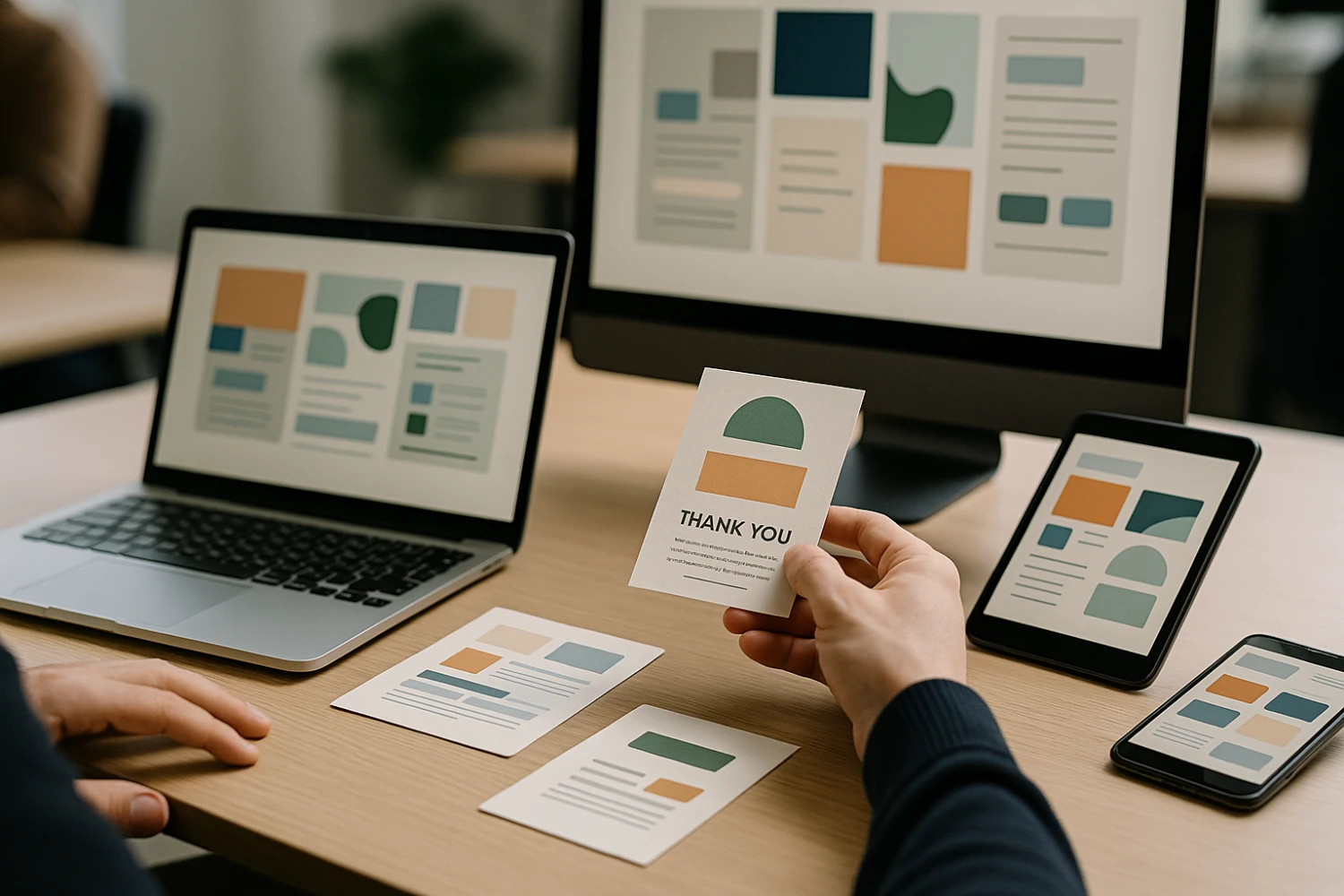 Printed inserts for e-commerce orders and thank you cards