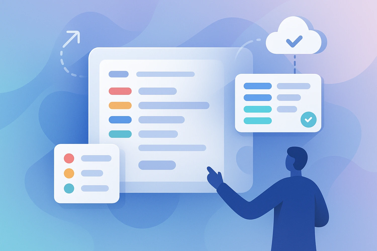 Technical support ticketing system interface with priorities and statuses