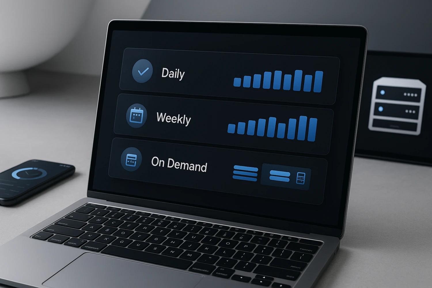 Backup schedule daily weekly and on demand for websites and servers